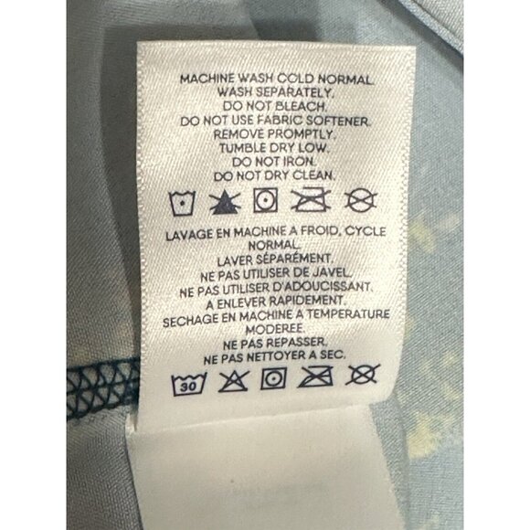 Lands' End Everyday Active Leggings Baltic Teal Color Splotches Zip Pockets Sz L - Picture 9 of 9